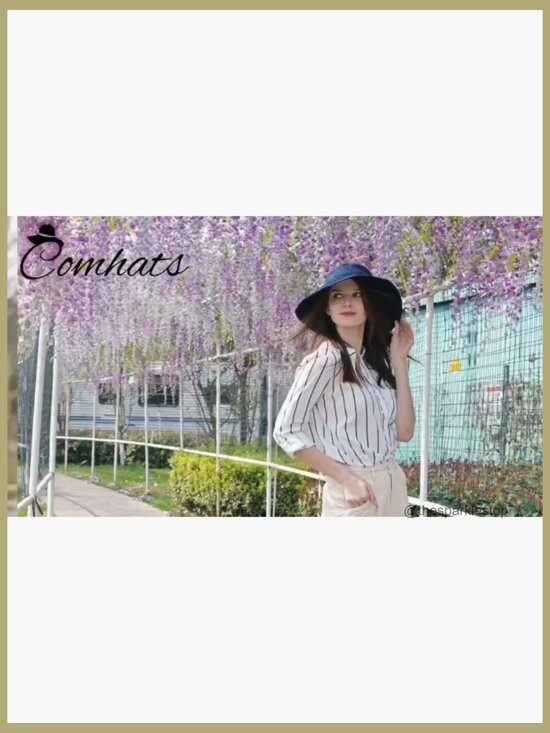 Packable Cotton Sun Hat with Wide Brim UV Protection for Women main image 5